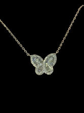 Pretty 2.0 Ct Round Cut Diamond Butterfly Pendant 14K White Gold Plated Free Chain Birthday Gift