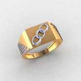 925 Sterling Silver Men's Ring, 14K Yellow & White Gold Plated, Durable, Diamond-Free, Gift for Him, Comfort Fit Band, High Polish