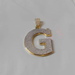 Customizable Men's Moissanite Latter Pendant | 2.9ctw Real Moissanite Hip Hop Charm | Personalized Jewelry | Birthday Gift | Custom Pendant