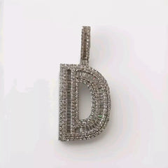 Custom Moissanite "Letter Pendant" | 1ctw Men's Hip Hop Charm Necklace | Real Moissanite Pendant | Unique Birthday Jewelry Gift
