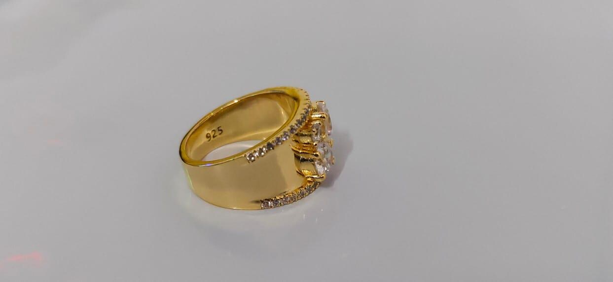 2CT Round Cut Real Moissanite Ring for men's, 14K Yellow Gold Plating, Silver 925, Engagement Ring, Best For Gift