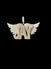 Real Moissanite 4.0 Ct Round Cut Custom Name Pendant 14K Yellow Gold Plated Birthday Gifts No Chain