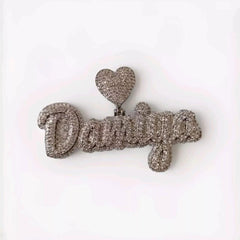 Men's Moissanite Pendant | 3ctw Customizable "NAME Pendant" | Real Hip Hop Charm Necklace | Perfect Jewelry Gift for Birthdays