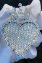 Real Moissanite 3.20 Ct Round Cut Heart Pendant 14K White Gold Plated Ideal Birthday Gift