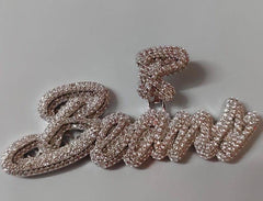 Custom Iced-Out Name Pendant - 2.30ct Moissanite, Gold Plated Silver, Gift for Him & Her