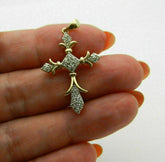 3CT Lab-Created Diamond Cross Pendant in 14K Yellow Gold Plated | Sparkling Religious Jewelry |14K Gold Finish | Perfect Gift for Men & Wom