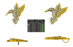 Elegant Hummingbird Brooch Pendant in 14K Yellow Gold Plated, Multiple Colors Diamond Accents – Nature-Inspired Jewelry, Sparkling Animal