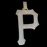 2.0 Ct Round Cut Real Moissanite Letter P Pendant 14K Yellow Gold Plated Silver Birthday Gifts No Chain