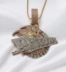 Unique 4.45Ct Round Cut Real Moissanite Custom Men's Pendant in 925 Sterling Silver - Handcrafted Luxury Jewelry