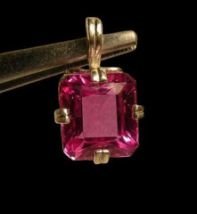 2.0 Ct Ascher Cut Pink Sapphire Solitaire Pendant 14K Yellow Gold Plated Free Chain Birthday Gifts