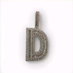Custom Moissanite "Letter Pendant" | 1ctw Men's Hip Hop Charm Necklace | Real Moissanite Pendant | Unique Birthday Jewelry Gift