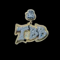 Men's 3.20 CT Baguette Real Moissanite Custom _GCA_ Letter Pendant 925 Silver Ideal Birthday Gift No Chain