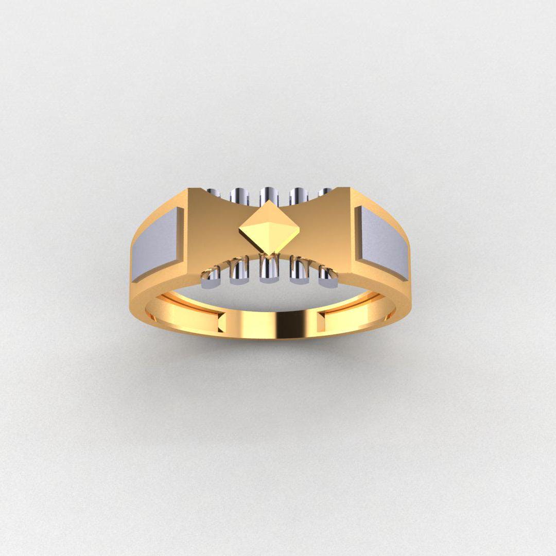 Elegant Men’s Ring, 925 Sterling Silver, 14K Dual Tone Gold Plated, No Diamonds, Perfect Band for Men, Unique Gift, Durable & Stylish