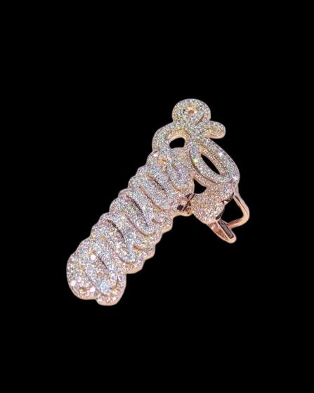 3.30 Ct Round Cut Real Moissanite Customize Name Pendant 14K Rose Gold Plated Birthday gifts No Chain