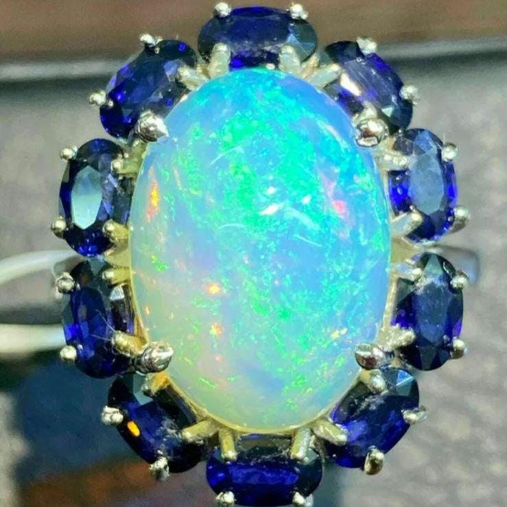 4ct Real Fire Opal Pendant Necklace for Women, 14k White Gold Plated Sterling Silver, Elegant Jewelry Gift for Birthdays & Anniversaries