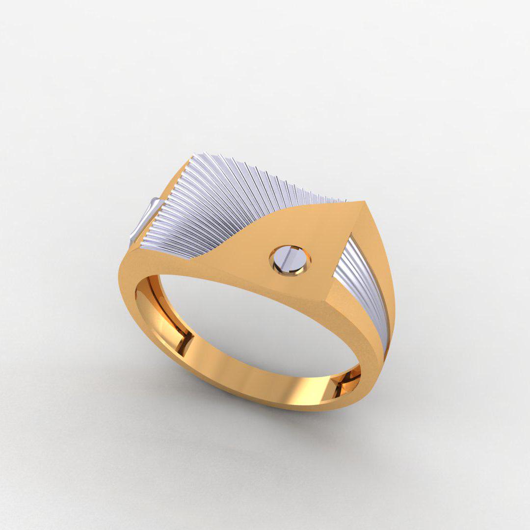 Handsome Men's 925 Silver Ring, 14K Gold-Plated, Yellow & White Finish, No Diamonds, Classic Statement Band, Anniversary, Gift for Him