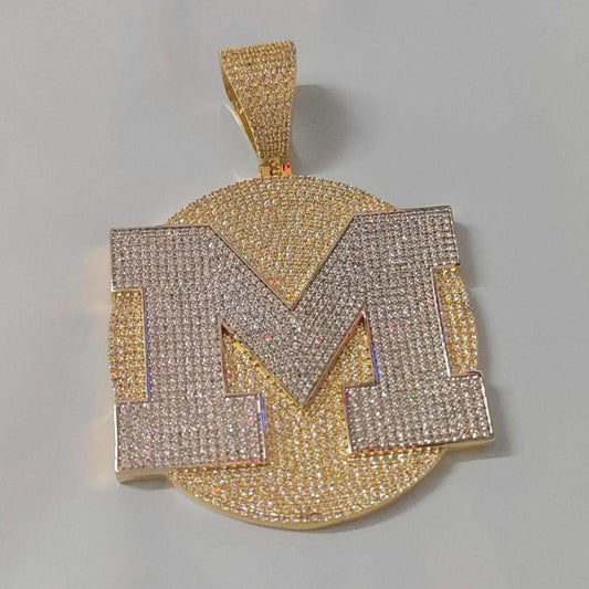 Real Moissanite Pendant| 4ctw Men's Customizable "NAME" Pendant| Custom Charm| Hip Hop Pendant | Moissanite Pendant| Birthday Gift. Silver