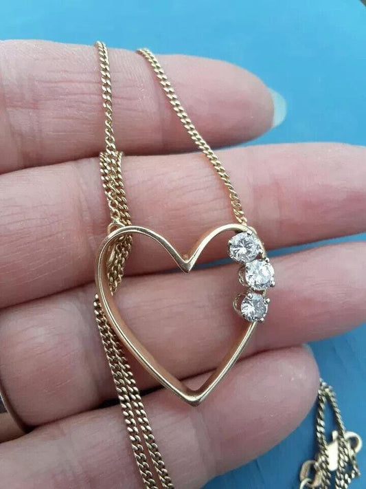 0.20 Ct Round Cut Diamond Women's Heart Pendant Free Chain 14K Yellow Gold Plated Birthday Gifts