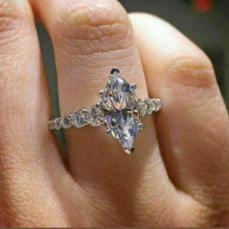 3.34 CT Real Moissanite Bridal Engagement Ring – Sterling Silver with 14K Yellow Gold Plating, Perfect Gift for Her