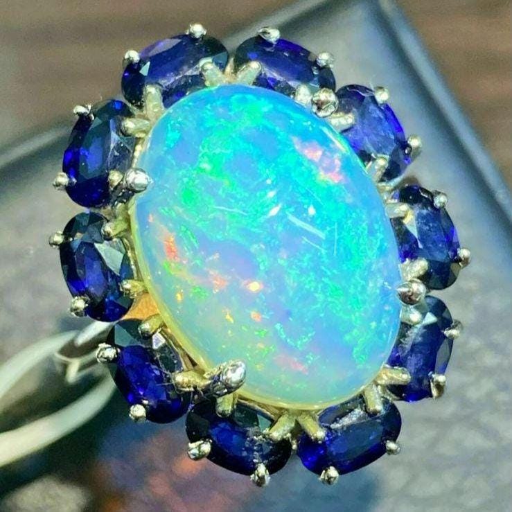 4ct Real Fire Opal Pendant Necklace for Women, 14k White Gold Plated Sterling Silver, Elegant Jewelry Gift for Birthdays & Anniversaries