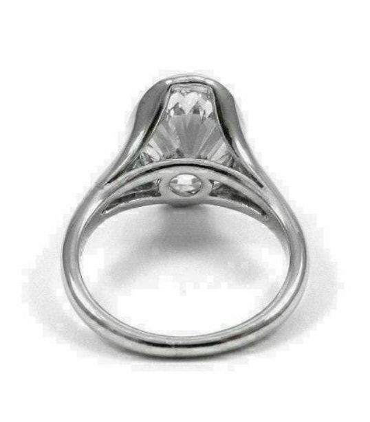 Women's 3.21 CT Oval Cut Real Moissanite Engagement Ring – Sterling Silver with 14K White Gold-Plated Design, Birthday Gift for Her