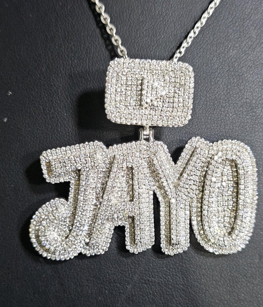 Authentic Moissanite Pendant | 4ctw Customizable Name Pendant for Men and Women | Personalized Charm | Hip Hop Jewelry | Ideal Birthday Gift