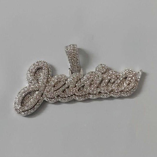 Real Moissanite Pendant| 3ctw Men's Customisable "NAME Pendant"| Custom Charm| Hip Hop Pendant | Moissanite Pendant| Birthday Gift