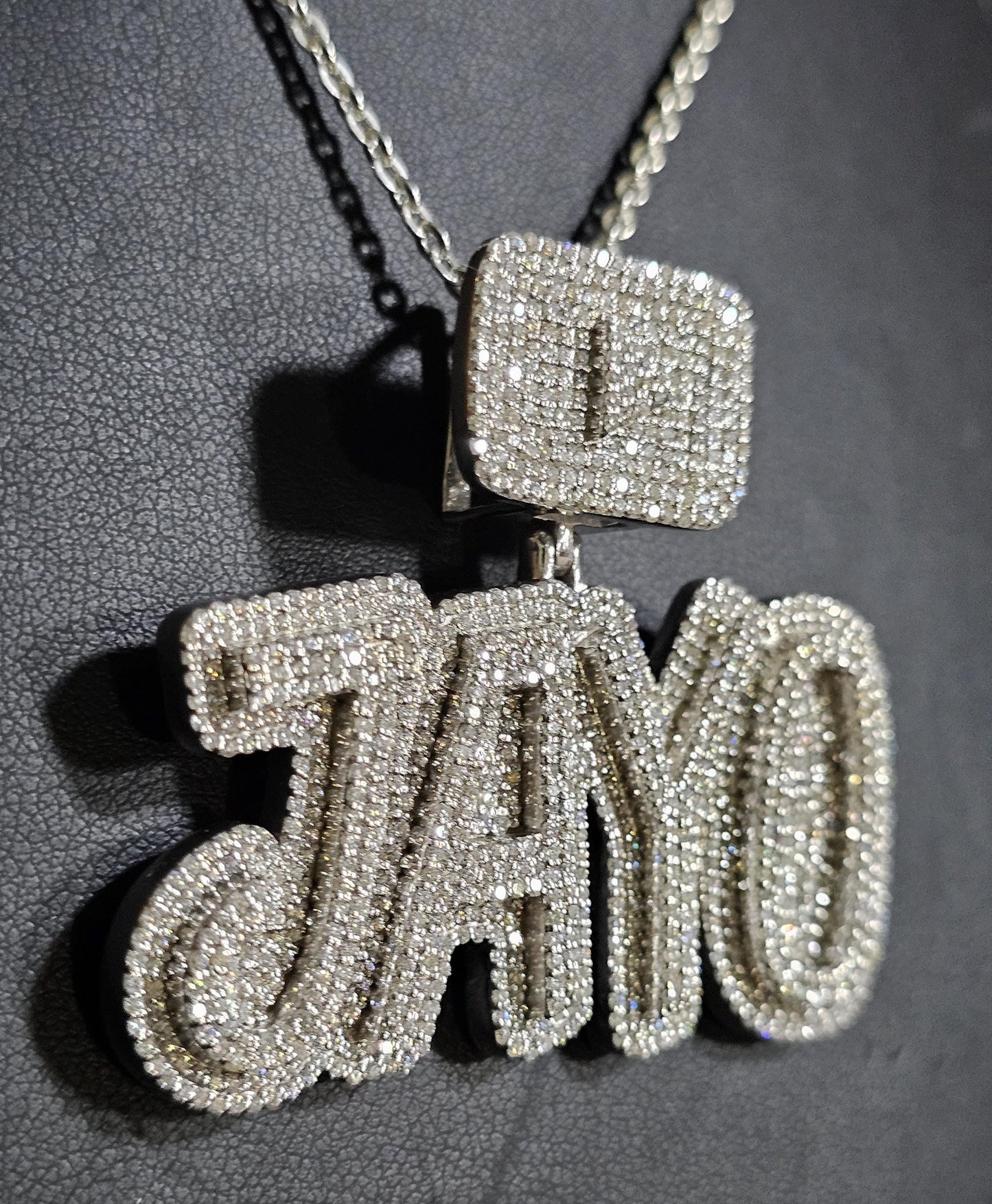 Authentic Moissanite Pendant | 4ctw Customizable Name Pendant for Men and Women | Personalized Charm | Hip Hop Jewelry | Ideal Birthday Gift