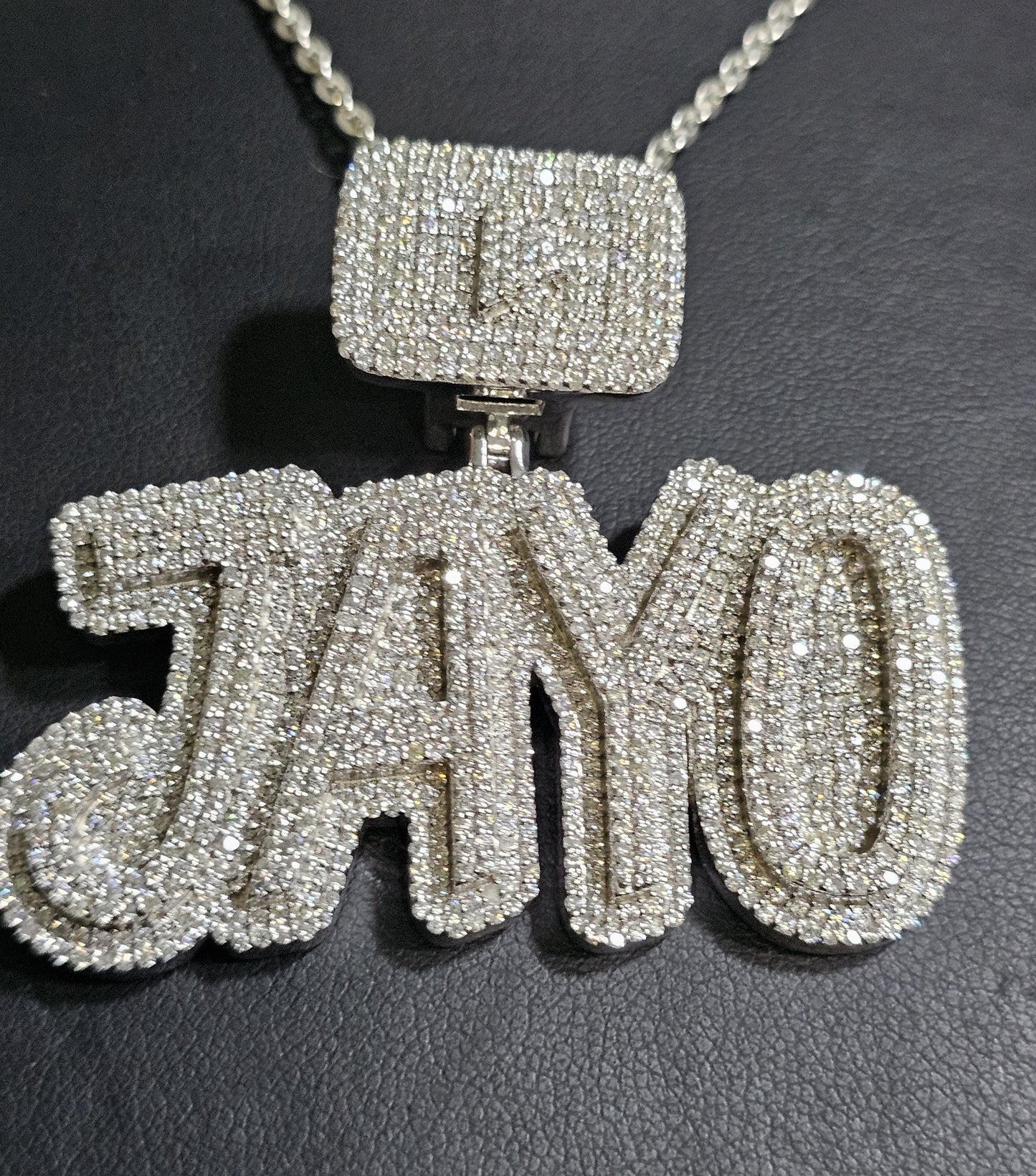 Authentic Moissanite Pendant | 4ctw Customizable Name Pendant for Men and Women | Personalized Charm | Hip Hop Jewelry | Ideal Birthday Gift