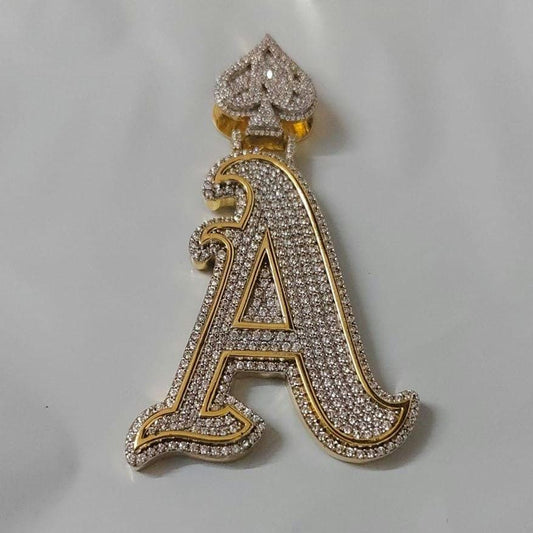 2-Inch Custom Moissanite Pendant | 3ctw Men's Letter "A" Pendant | Personalized Hip Hop Charm | Moissanite Jewelry | Perfect Birthday Gift