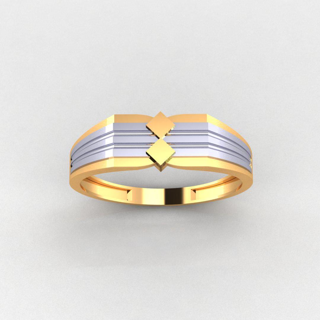 Elegant Men’s Ring, 925 Sterling Silver, 14K Dual Tone Gold Plated, No Diamonds, Perfect Band for Men, Unique Gift, Durable & Stylish