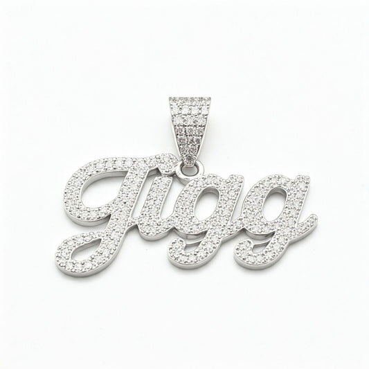 Real Moissanite Pendant| 3ctw Men's Customisable "NAME Pendant"| Custom Charm| Hip Hop Pendant | Moissanite Pendant| Birthday Gift