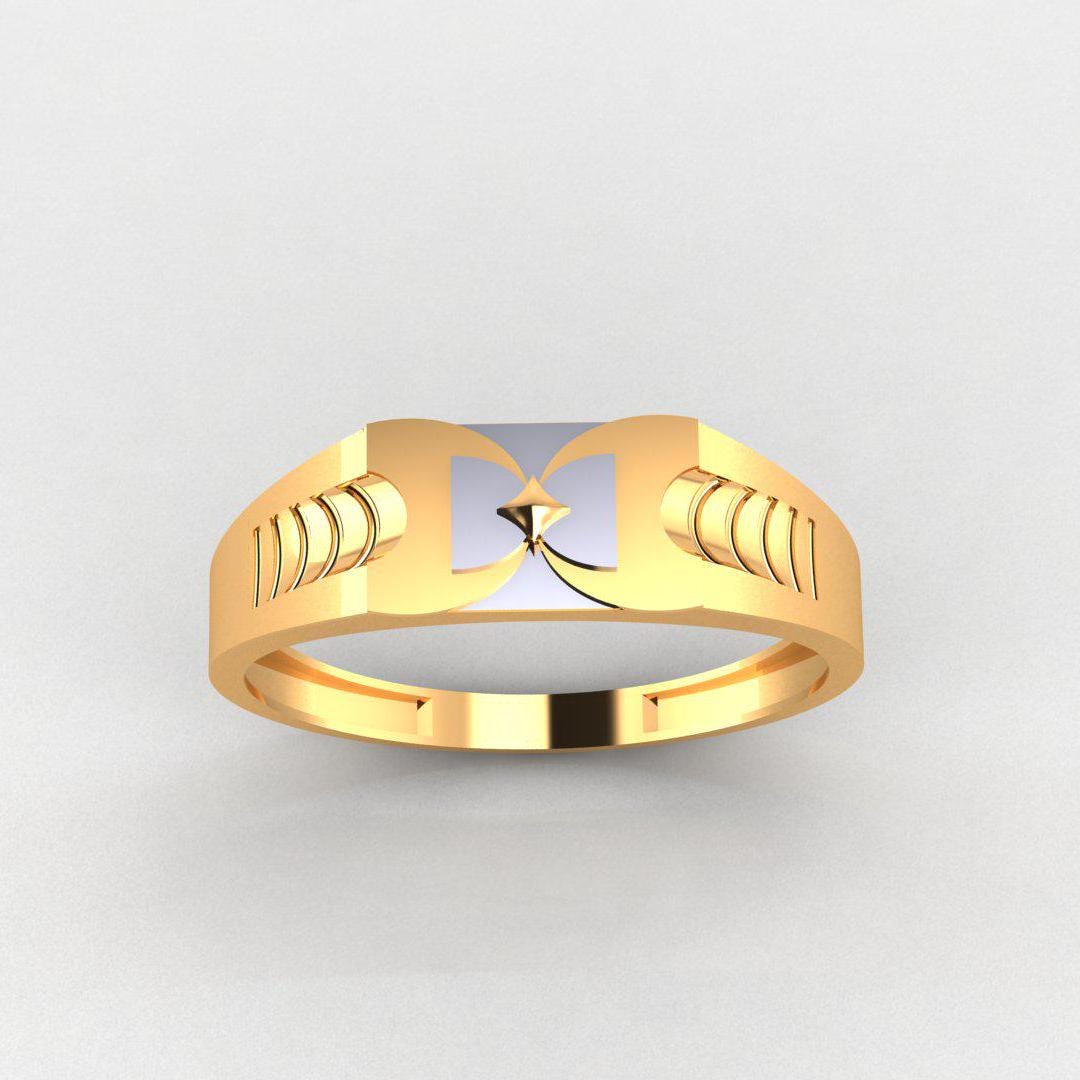 Elegant Men’s Ring, 925 Sterling Silver, 14K Dual Tone Gold Plated, No Diamonds, Perfect Band for Men, Unique Gift, Durable & Stylish
