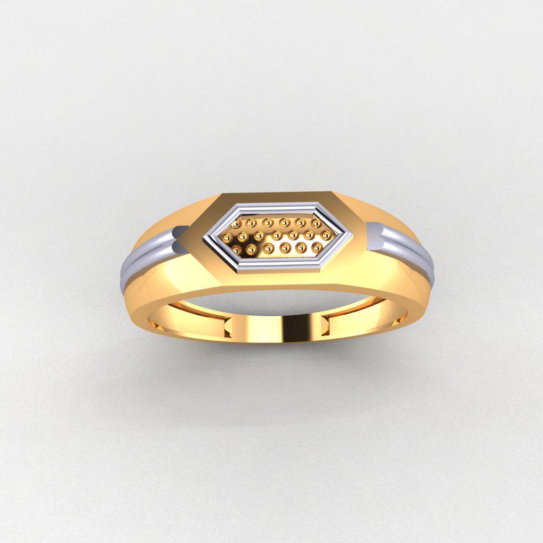 Elegant Men’s Ring, 925 Sterling Silver, 14K Dual Tone Gold Plated, No Diamonds, Perfect Band for Men, Unique Gift, Durable & Stylish