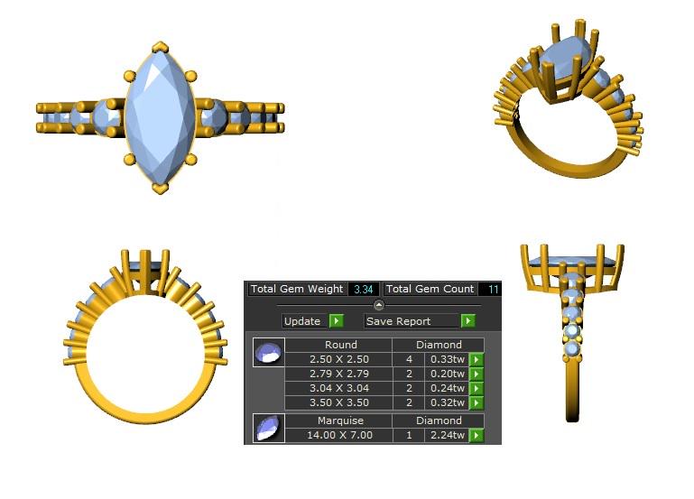 3.34 CT Real Moissanite Bridal Engagement Ring – Sterling Silver with 14K Yellow Gold Plating, Perfect Gift for Her