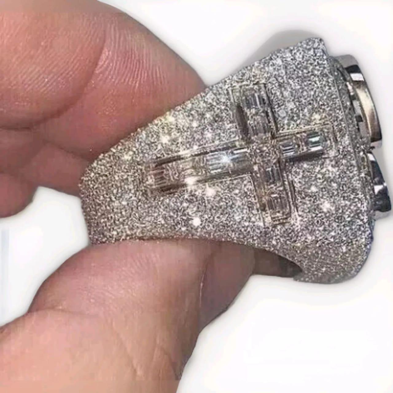 4 CT Real Moissanite Engagement Ring – Customisable Moissanite Sterling Silver Ring with 14K Gold-Plated Finish, Proposal Gift