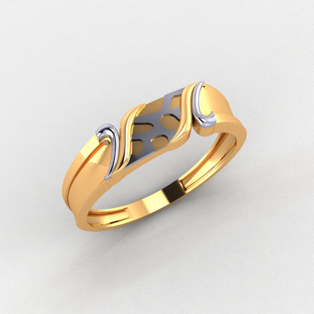 Elegant Men’s Ring, 925 Sterling Silver, 14K Dual Tone Gold Plated, No Diamonds, Perfect Band for Men, Unique Gift, Durable & Stylish