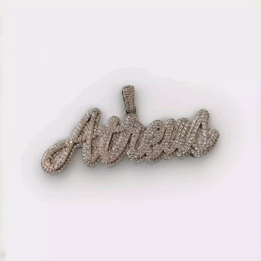 Custom Moissanite "NAME Pendant" | 3ctw Men's Hip Hop Charm Necklace | Real Moissanite Pendant | Unique Birthday Jewelry Gift