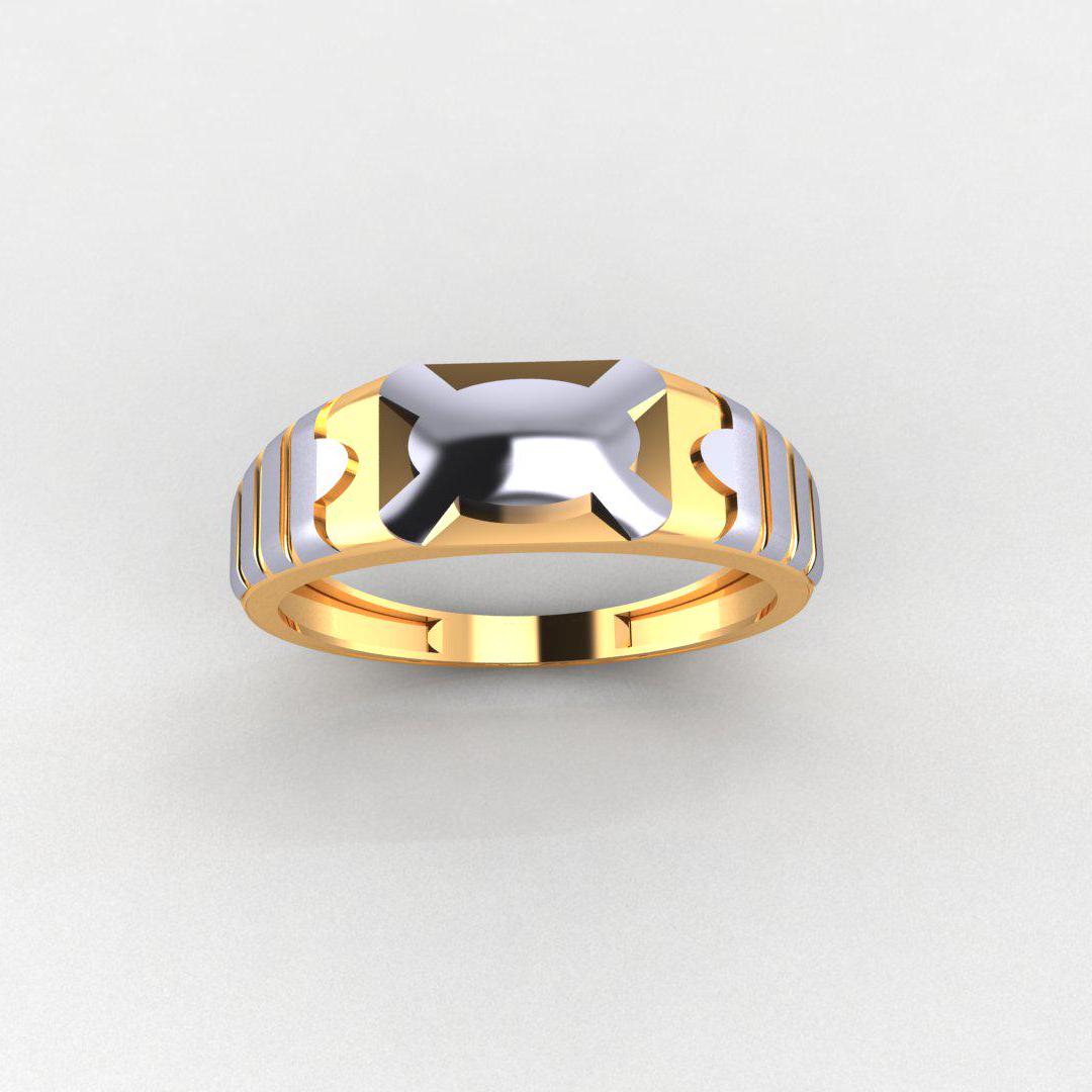 Elegant Men’s Ring, 925 Sterling Silver, 14K Dual Tone Gold Plated, No Diamonds, Perfect Band for Men, Unique Gift, Durable & Stylish