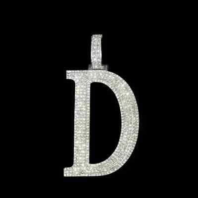 2.0 Ct Round Cut Real Moissanite Men's D Letter Custom Pendant 925 Sterling Silver  Ideal Birthday Gift No Chain