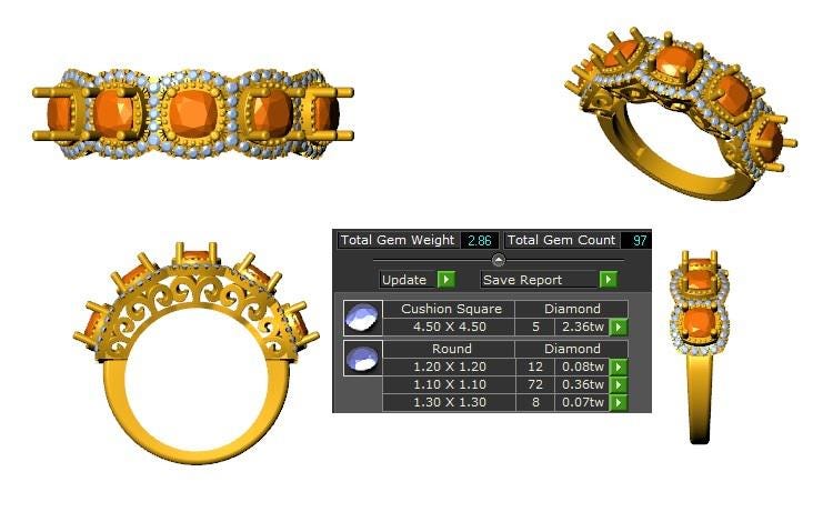 Sterling Silver 2.86 CT Lab-Created Diamond Engagement Ring with 14K Yellow Gold Plating – Gift for Her, Bridal Jewelry