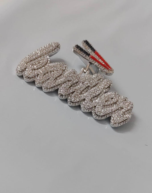 Custom Moissanite Pendant| 3ctw Men's Customisable "NAME Pendant"| Custom Charm| Hip Hop Pendant | Moissanite Pendant| Birthday Gift