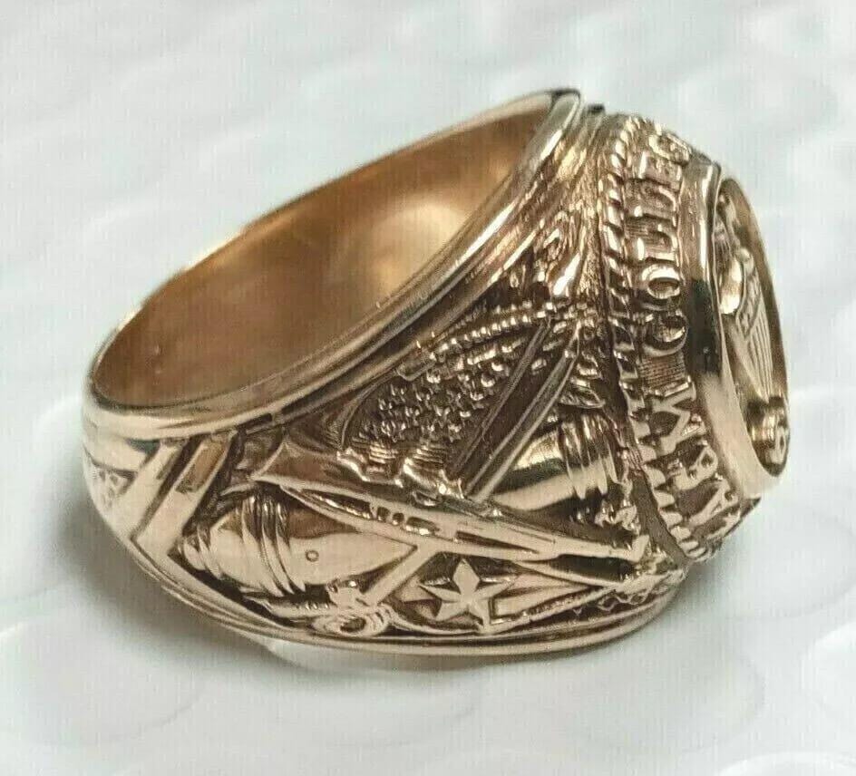 Customizable Men's A&M College of Texas Aggie Ring Without Stone - Sterling Silver with 14K Yellow Gold Plating