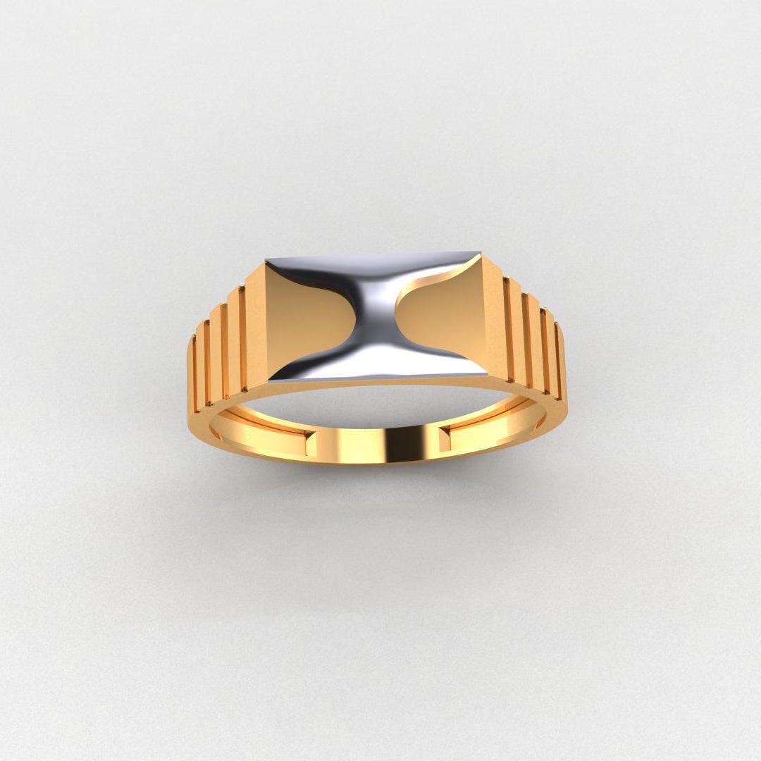 Elegant Men’s Ring, 925 Sterling Silver, 14K Dual Tone Gold Plated, No Diamonds, Perfect Band for Men, Unique Gift, Durable & Stylish