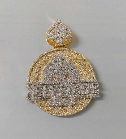 Real Moissanite Pendant| 6ctw Men's Customizable SELFMADE Pendant | Custom Charm| Hip Hop Pendant | Moissanite Pendant| Birthday Gift