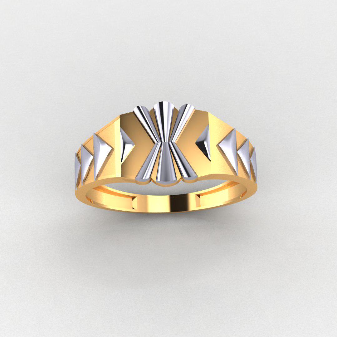 925 Sterling Silver Men's Ring, 14K Yellow & White Gold Plated, Durable, Diamond-Free, Gift for Him, Comfort Fit Band, High Polish