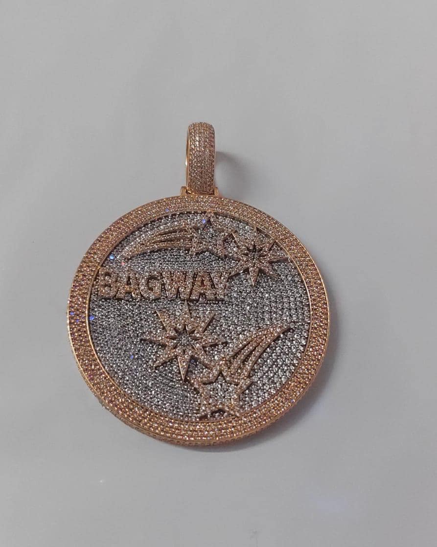 Custom Silver 925 Name Charm Pendant with 14k Gold Plating - Personalized Design Available