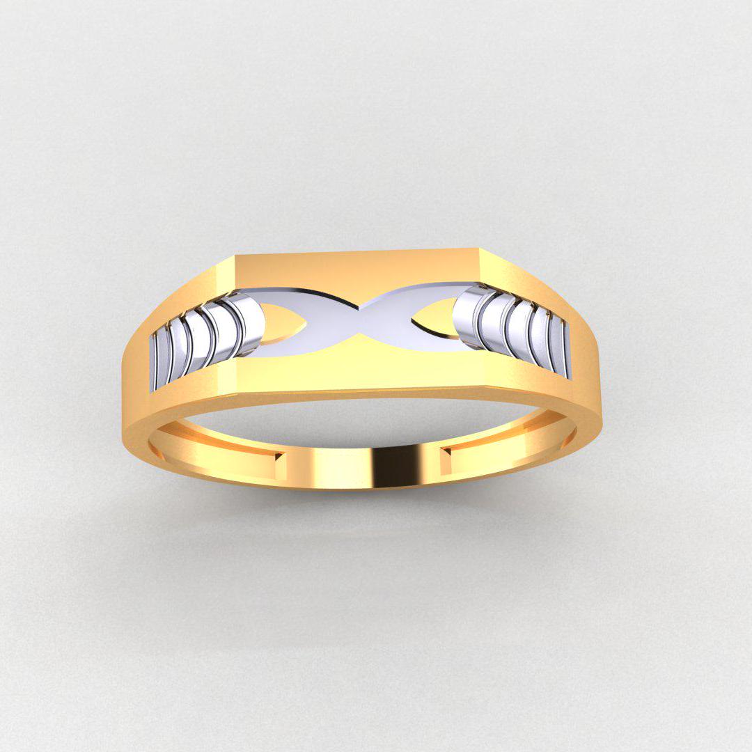 Elegant Men’s Ring, 925 Sterling Silver, 14K Dual Tone Gold Plated, No Diamonds, Perfect Band for Men, Unique Gift, Durable & Stylish