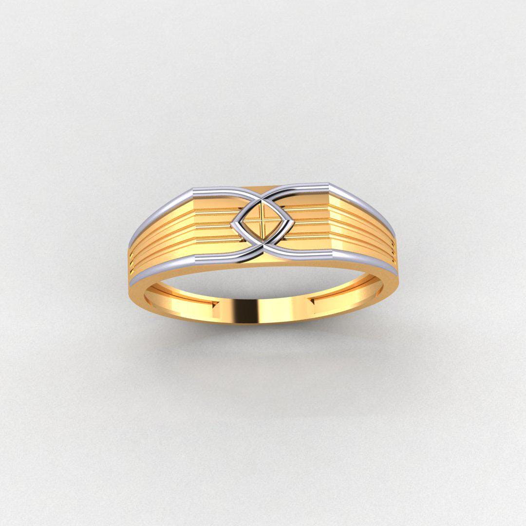 Elegant Men’s Ring, 925 Sterling Silver, 14K Dual Tone Gold Plated, No Diamonds, Perfect Band for Men, Unique Gift, Durable & Stylish