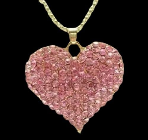 2.0 Ct Round Cut Pink Sapphire Heart Pendant 14K Yellow Gold Plated Birthday Gift No Chain
